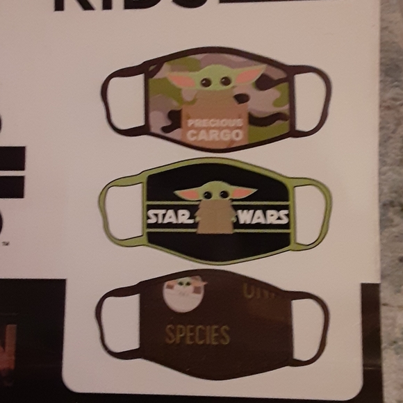 DISNEY'S BABY YODA/GROGU FACE MASKS SET OF 3 - Picture 2 of 5